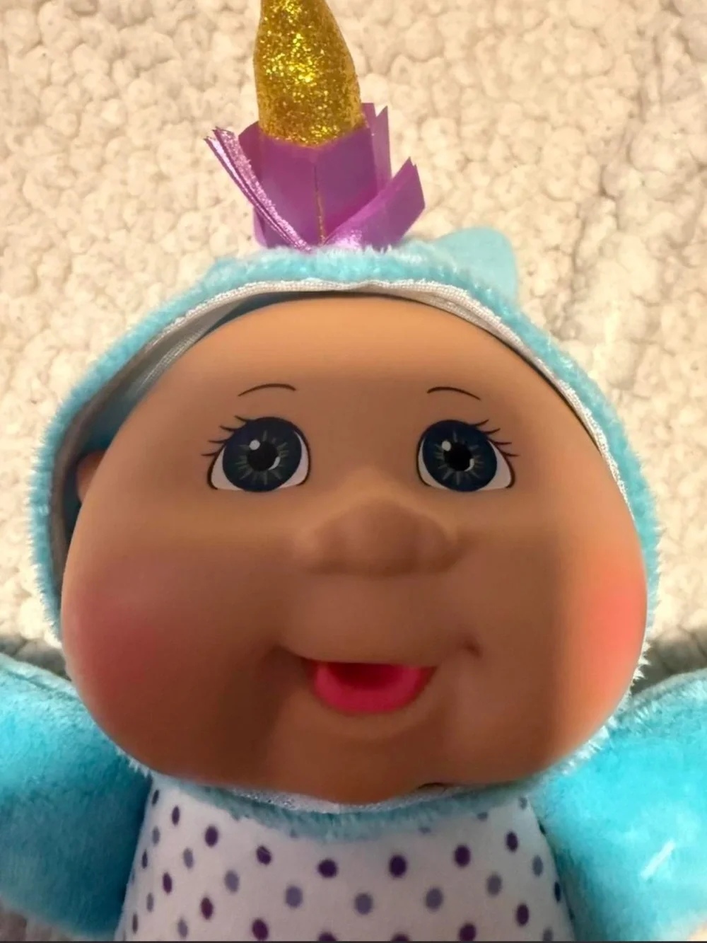 Cabbage Patch Kids Fantasy Friends Cutie Plush in a unicorn costume